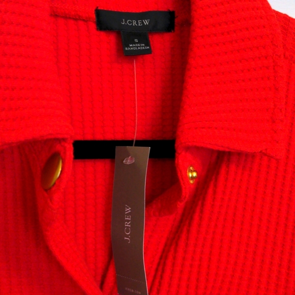 NWT Brushed Back Waffle Weave Shirt Jacket - Holiday Red - Picture 6 of 11